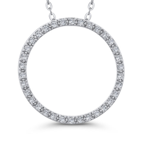 KATARINA Diamond Circle Pendant Necklace (1/2 cttw)