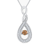 10K White Gold~Brown and White Diamond