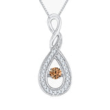 10K White Gold~Brown and White Diamond