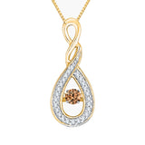 10K Yellow Gold~Brown and White Diamond