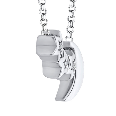 KATARINA Diamond Accent Moon and Star Pendant Necklace