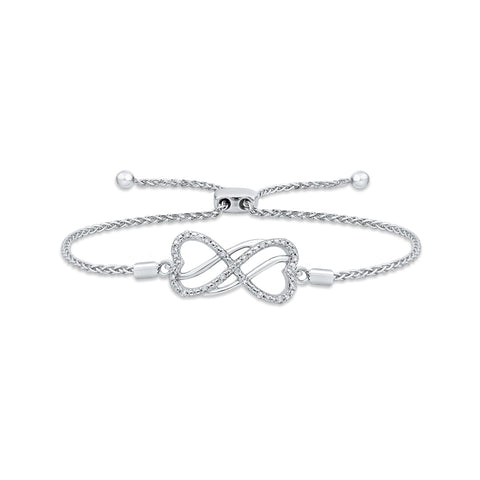 KATARINA Heart Shaped Infinity Diamond Tennis Bracelet (1/20 cttw)