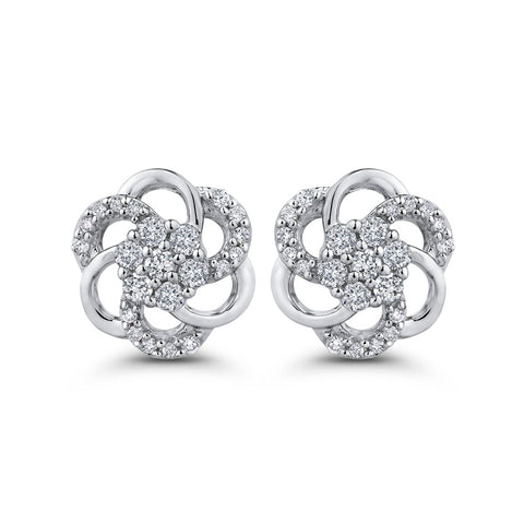 KATARINA Diamond Floral Cluster Earrings (1/3 cttw)