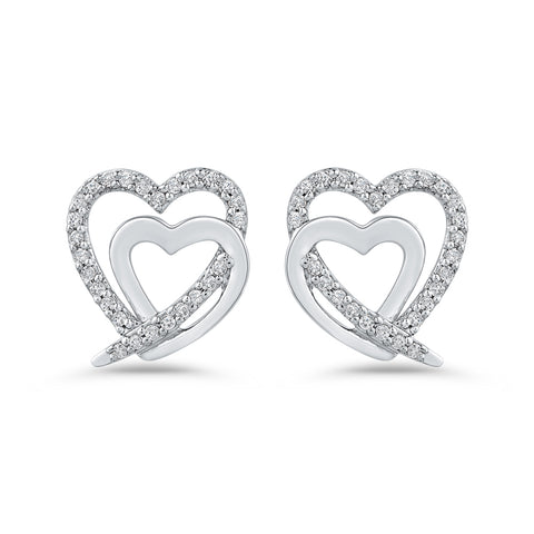 KATARINA Double Heart Diamond Earrings (1/6 cttw)