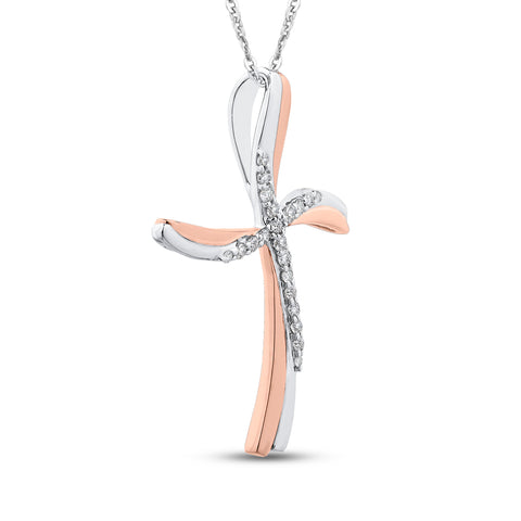 KATARINA Diamond Cross Pendant Necklace (1/10 cttw)