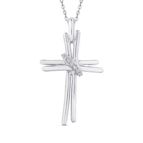 KATARINA Diamond Cross Pendant Necklace (1/10 cttw)
