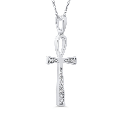 KATARINA Diamond Cross Pendant Necklace (1/10 cttw)
