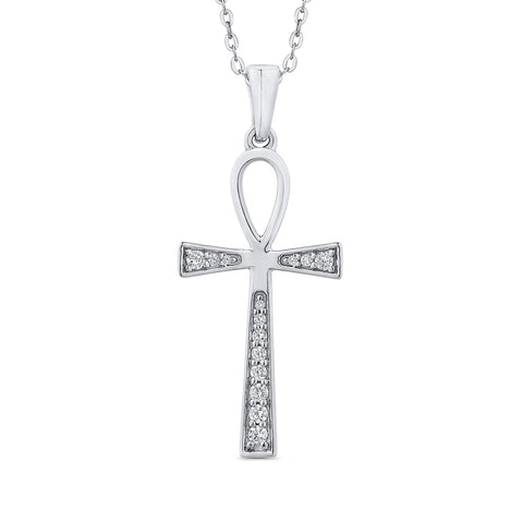 KATARINA Diamond Cross Pendant Necklace (1/10 cttw)