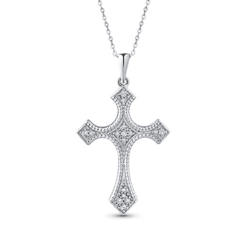 KATARINA Diamond Cross Pendant Necklace (1/6 cttw)