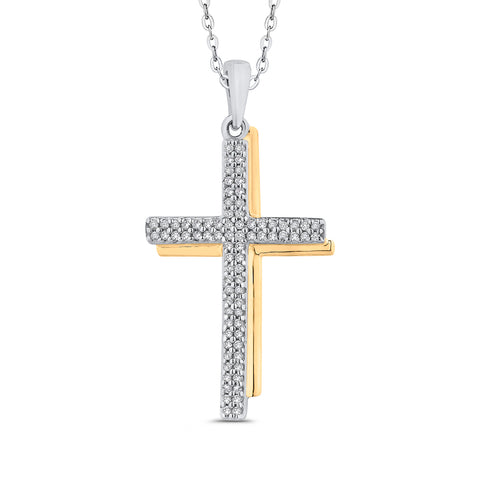 KATARINA Diamond Cross Pendant Necklace (1/4 cttw)
