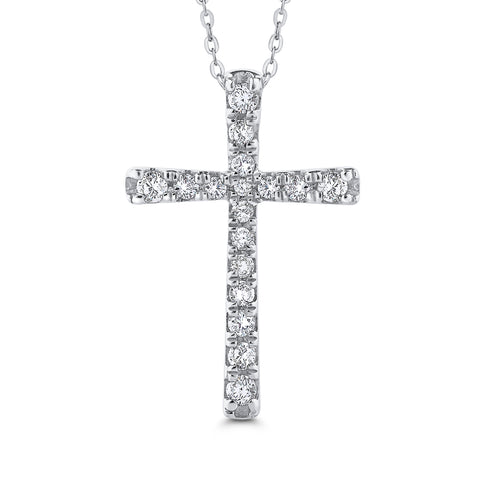 KATARINA Diamond Cross Pendant Necklace (3/8 cttw)