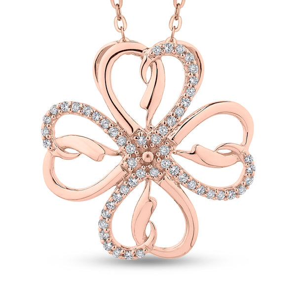 KATARINA Diamond Floral Cluster Pendant Necklace (1/3 cttw)