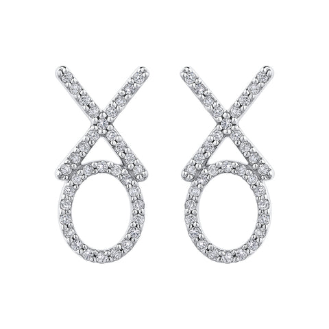 KATARINA Diamond X and O Fashion Earrings (1/5 cttw)