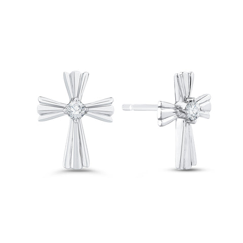 KATARINA Diamond Cross Earrings (1/10 cttw)