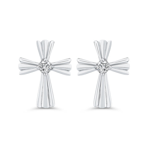KATARINA Diamond Cross Earrings (1/10 cttw)