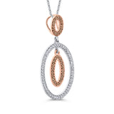 10K White and Rose Gold~Brown and White Diamond