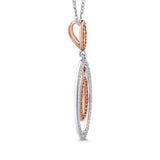 10K White and Rose Gold~Brown and White Diamond