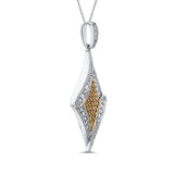 10K White and Yellow Gold~Brown and White Diamond