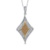 10K White and Yellow Gold~Brown and White Diamond