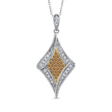 10K White and Yellow Gold~Brown and White Diamond