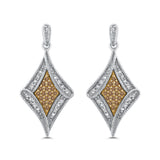 10K White and Yellow Gold~Brown and White Diamond