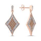 10K Rose Gold~Brown and White Diamond