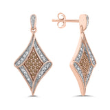 10K Rose Gold~Brown and White Diamond