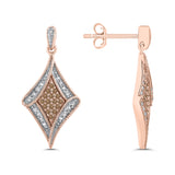 10K Rose Gold~Brown and White Diamond