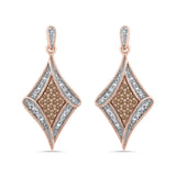 10K Rose Gold~Brown and White Diamond