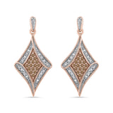 10K Rose Gold~Brown and White Diamond