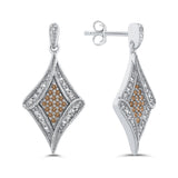10K White Gold~Brown and White Diamond