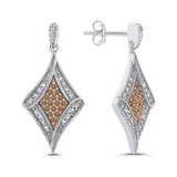 10K White and Rose Gold~Brown and White Diamond