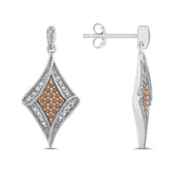 10K White and Rose Gold~Brown and White Diamond