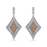 10K White and Rose Gold~Brown and White Diamond