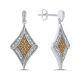 10K White and Yellow Gold~Brown and White Diamond