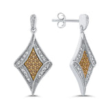 10K White and Yellow Gold~Brown and White Diamond