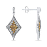 10K White and Yellow Gold~Brown and White Diamond