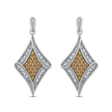 10K White and Yellow Gold~Brown and White Diamond