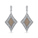 10K White Gold~Brown and White Diamond