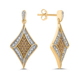 10K Yellow Gold~Brown and White Diamond