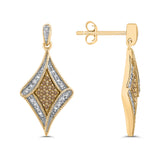 10K Yellow Gold~Brown and White Diamond
