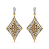 10K Yellow Gold~Brown and White Diamond