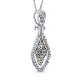 10K White Gold~Brown and White Diamond