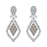 10K White Gold~Brown and White Diamond