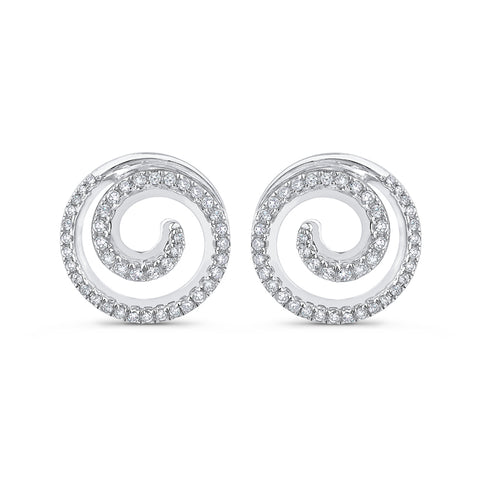 KATARINA Prong Set Diamond Swirl Earrings (3/8 cttw)