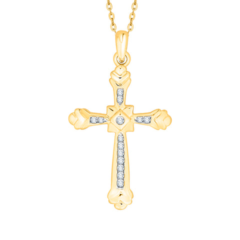 KATARINA Diamond Cross Pendant Necklace (1/4 cttw IJ, I1)