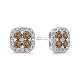 14K White Gold~Brown and White Diamond