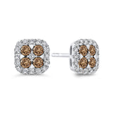 14K White Gold~Brown and White Diamond