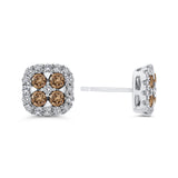 14K White Gold~Brown and White Diamond