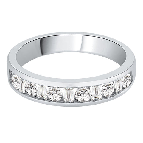 KATARINA 1/2 cttw Round and Baguette Cut Diamond Wedding Band